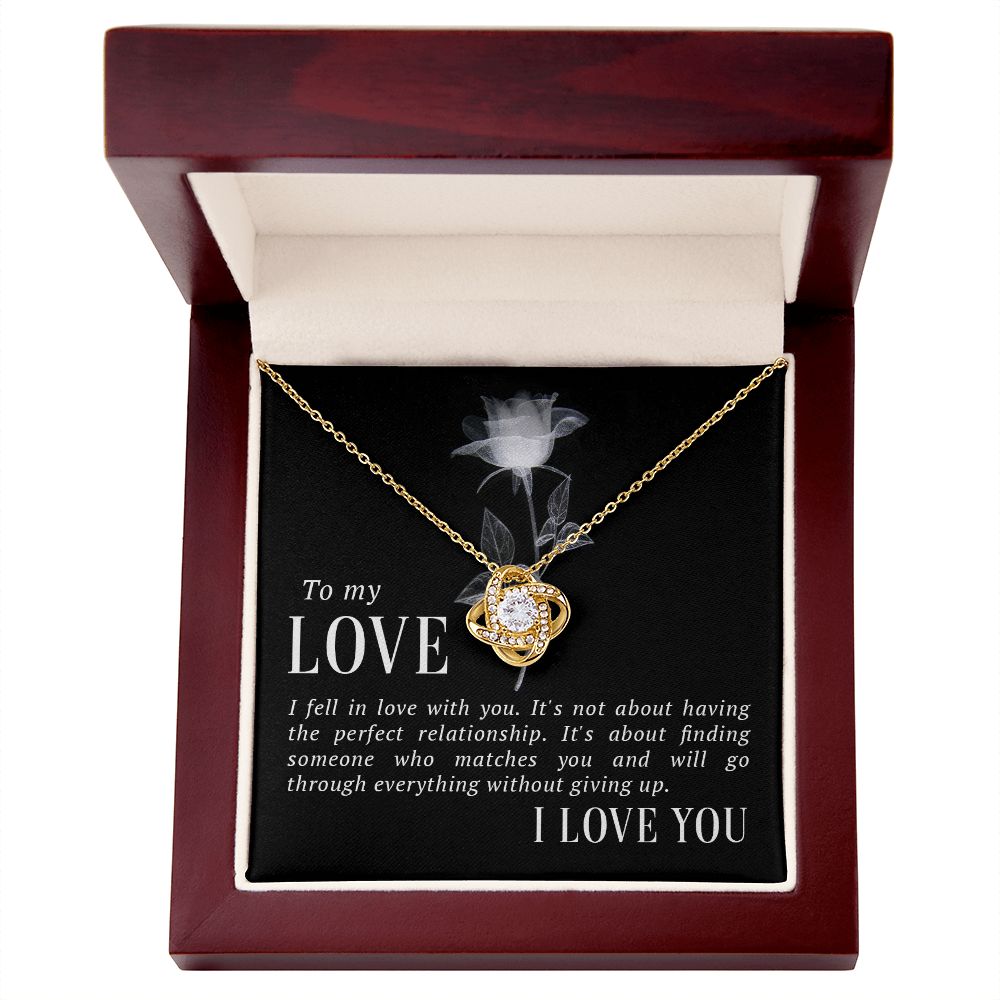 To My Love I Fell in Love Infinity Knot Necklace Message Card-Express Your Love Gifts
