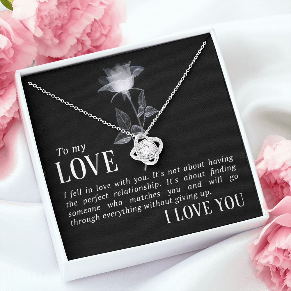 To My Love I Fell in Love Infinity Knot Necklace Message Card-Express Your Love Gifts