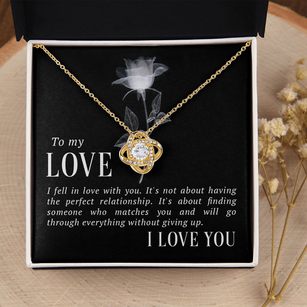 To My Love I Fell in Love Infinity Knot Necklace Message Card-Express Your Love Gifts