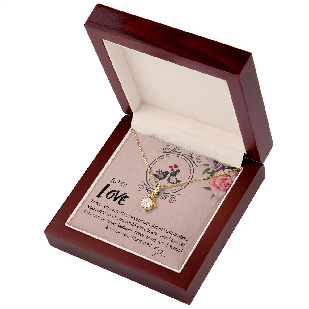 To My Love I Love You More Alluring Ribbon Necklace Message Card-Express Your Love Gifts