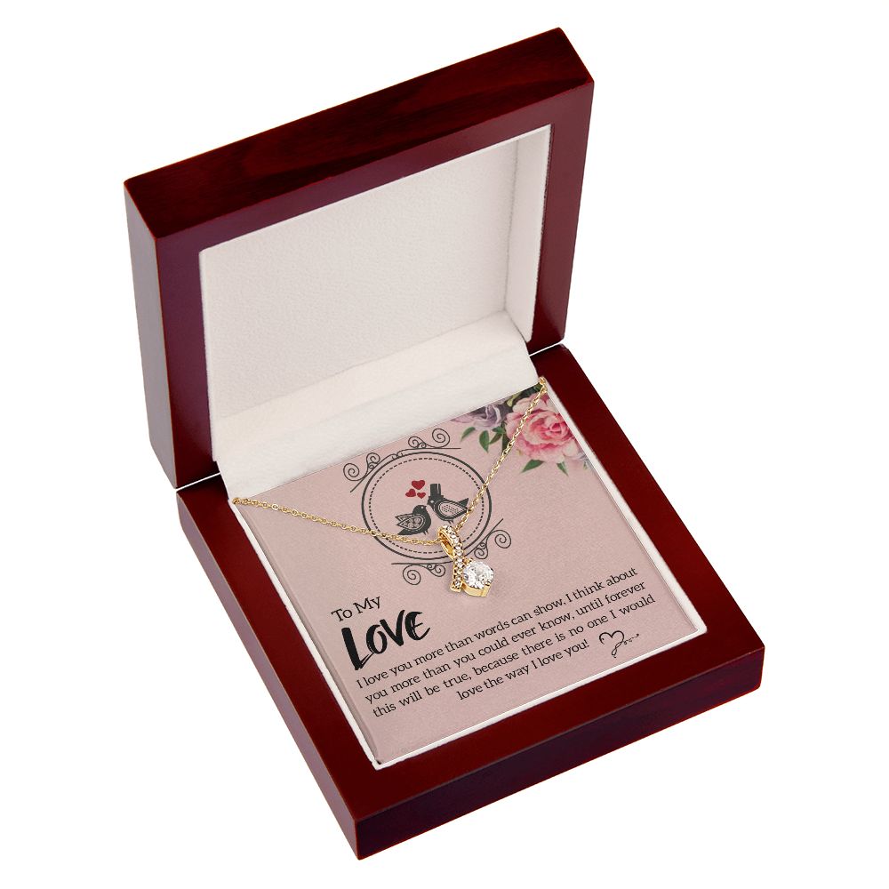 To My Love I Love You More Alluring Ribbon Necklace Message Card-Express Your Love Gifts