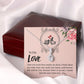 To My Love I Love You More Alluring Ribbon Necklace Message Card-Express Your Love Gifts