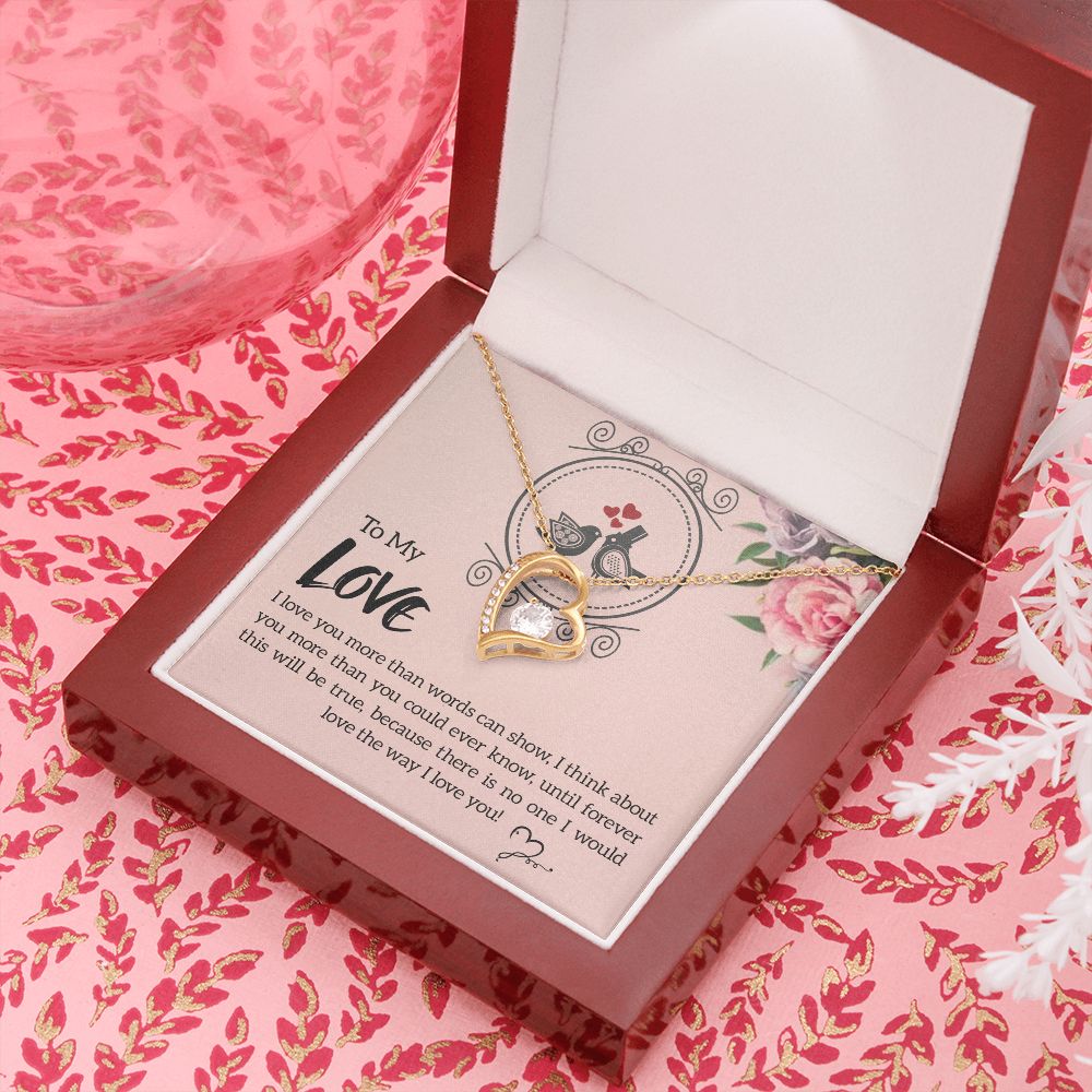 To My Love I Love You More Forever Necklace w Message Card-Express Your Love Gifts