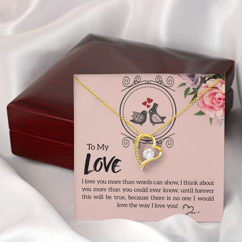 To My Love I Love You More Forever Necklace w Message Card-Express Your Love Gifts