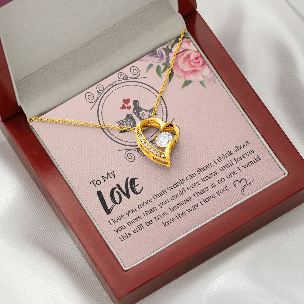 To My Love I Love You More Forever Necklace w Message Card-Express Your Love Gifts
