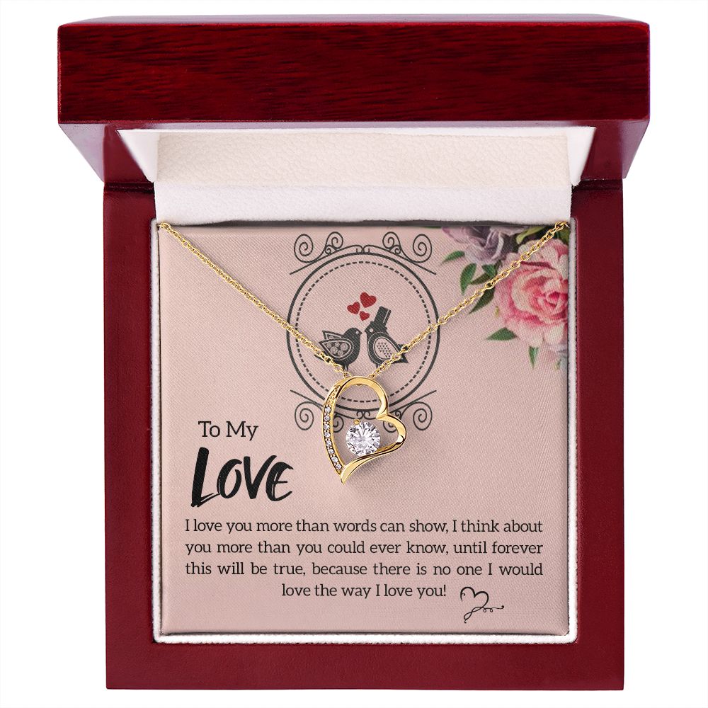 To My Love I Love You More Forever Necklace w Message Card-Express Your Love Gifts