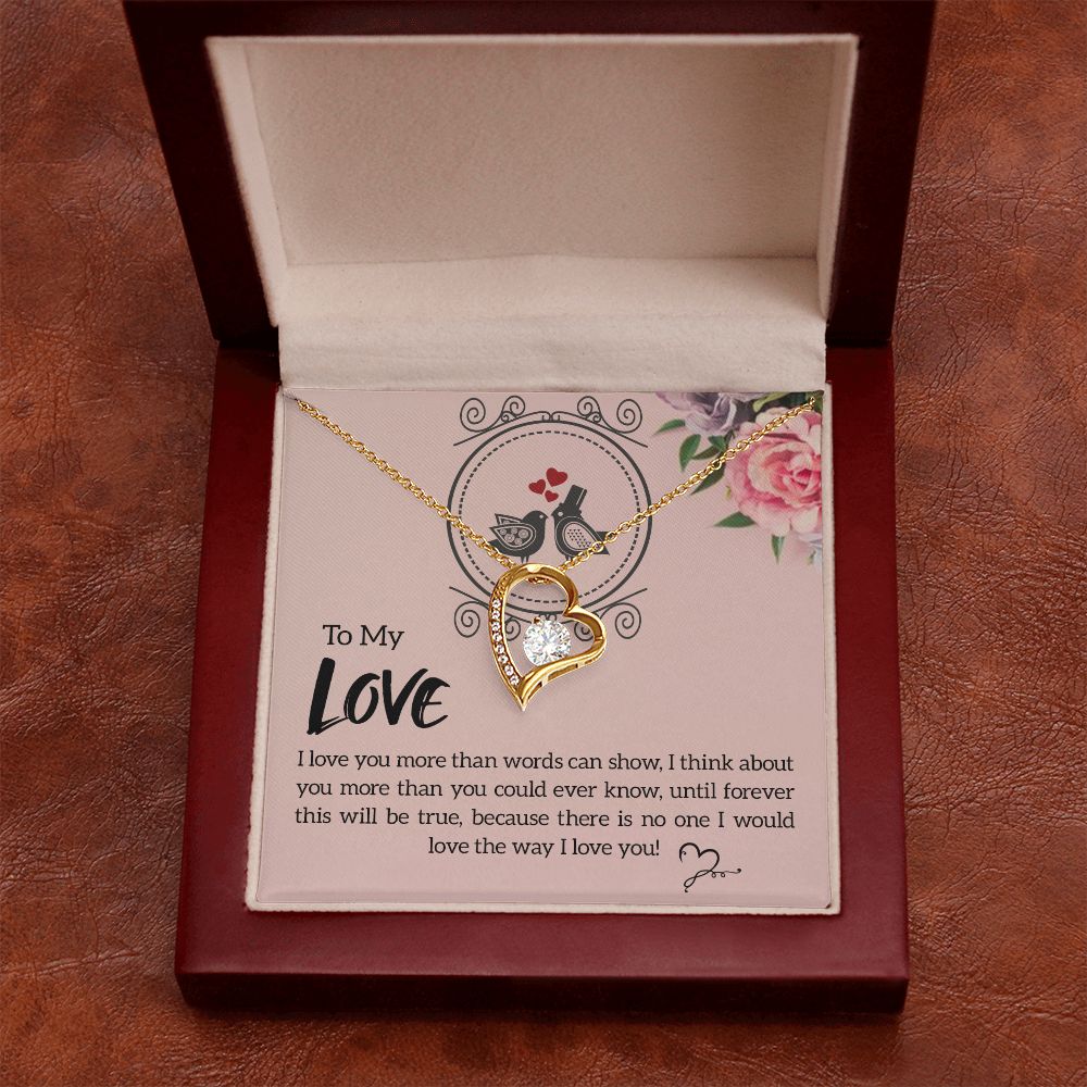 To My Love I Love You More Forever Necklace w Message Card-Express Your Love Gifts