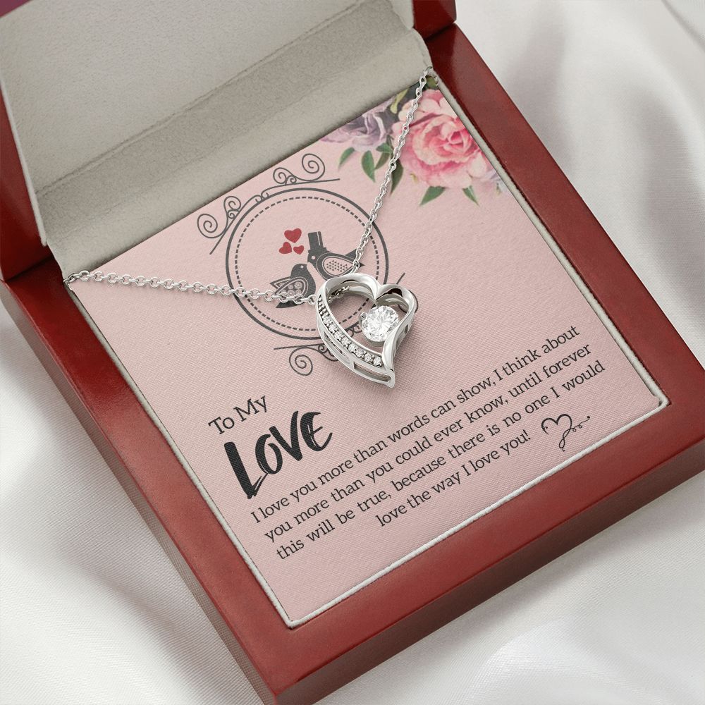 To My Love I Love You More Forever Necklace w Message Card-Express Your Love Gifts