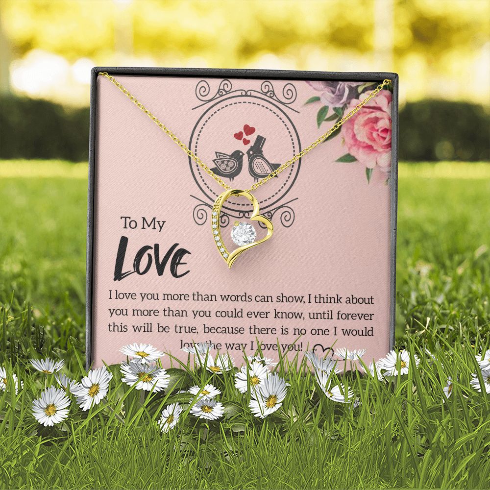 To My Love I Love You More Forever Necklace w Message Card-Express Your Love Gifts