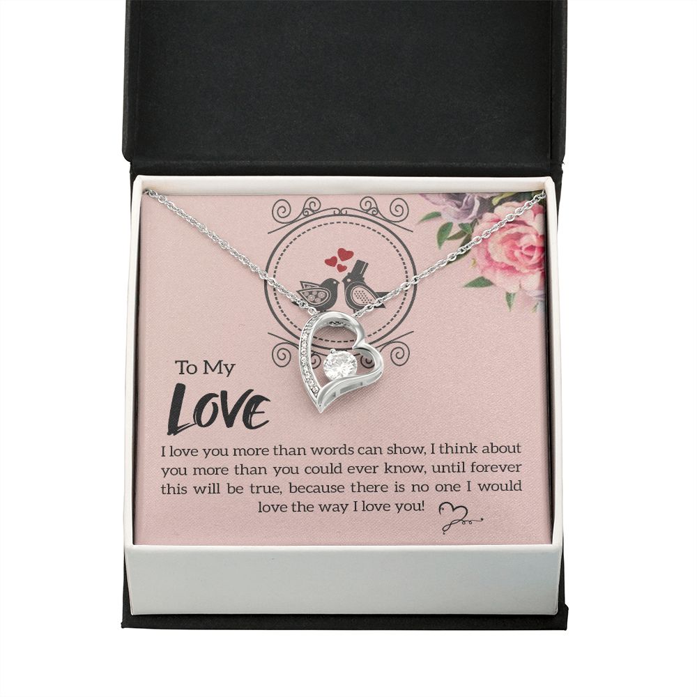 To My Love I Love You More Forever Necklace w Message Card-Express Your Love Gifts