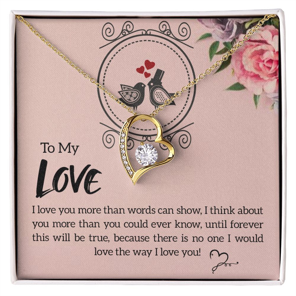 To My Love I Love You More Forever Necklace w Message Card-Express Your Love Gifts