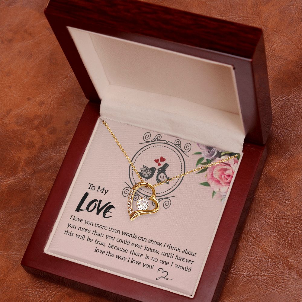 To My Love I Love You More Forever Necklace w Message Card-Express Your Love Gifts