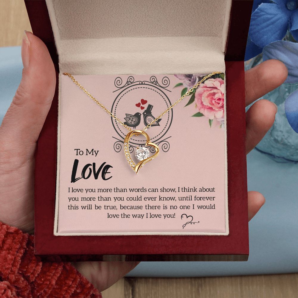To My Love I Love You More Forever Necklace w Message Card-Express Your Love Gifts