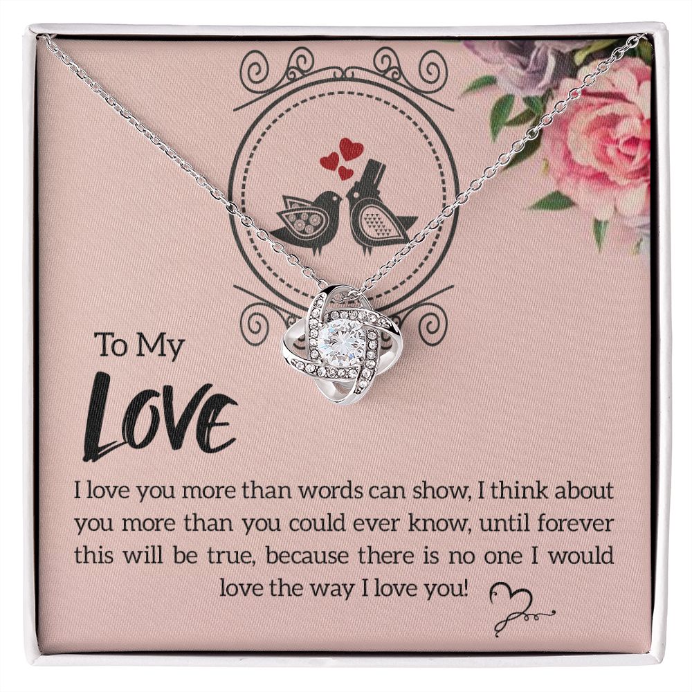 To My Love I Love You More Infinity Knot Necklace Message Card-Express Your Love Gifts