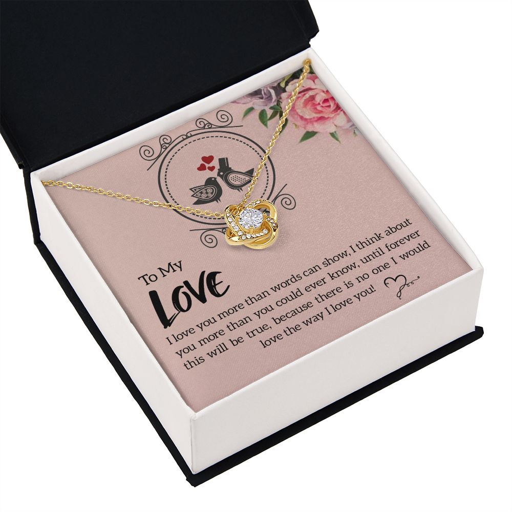 To My Love I Love You More Infinity Knot Necklace Message Card-Express Your Love Gifts