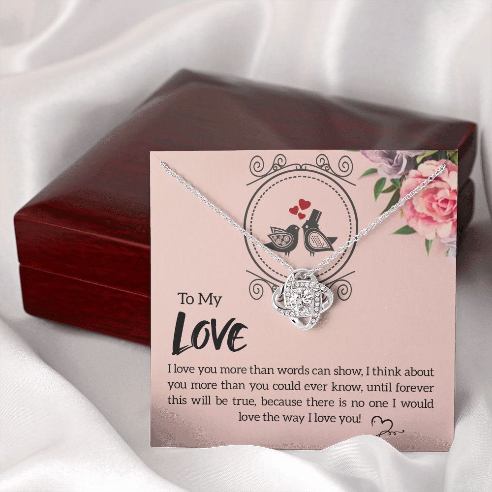 To My Love I Love You More Infinity Knot Necklace Message Card-Express Your Love Gifts