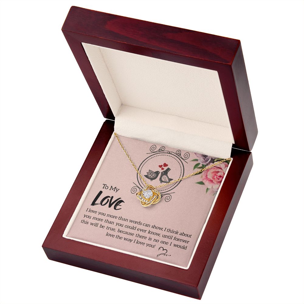 To My Love I Love You More Infinity Knot Necklace Message Card-Express Your Love Gifts