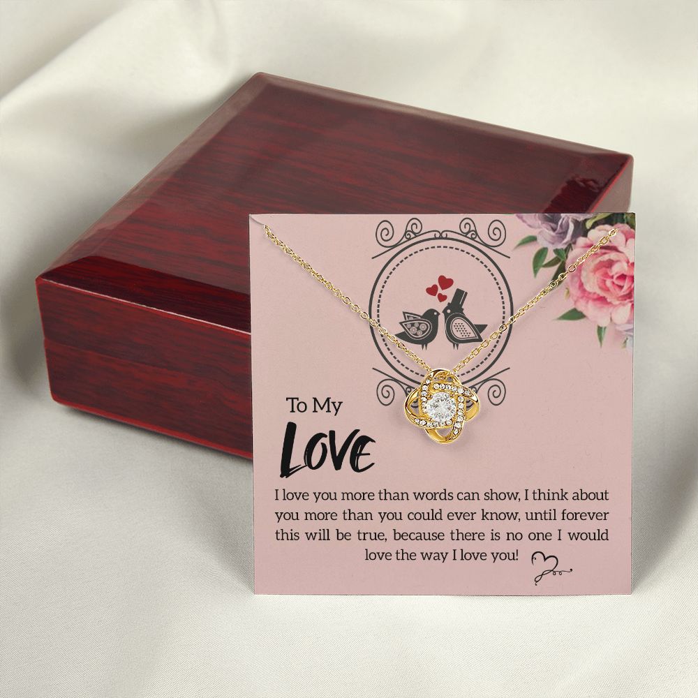 To My Love I Love You More Infinity Knot Necklace Message Card-Express Your Love Gifts
