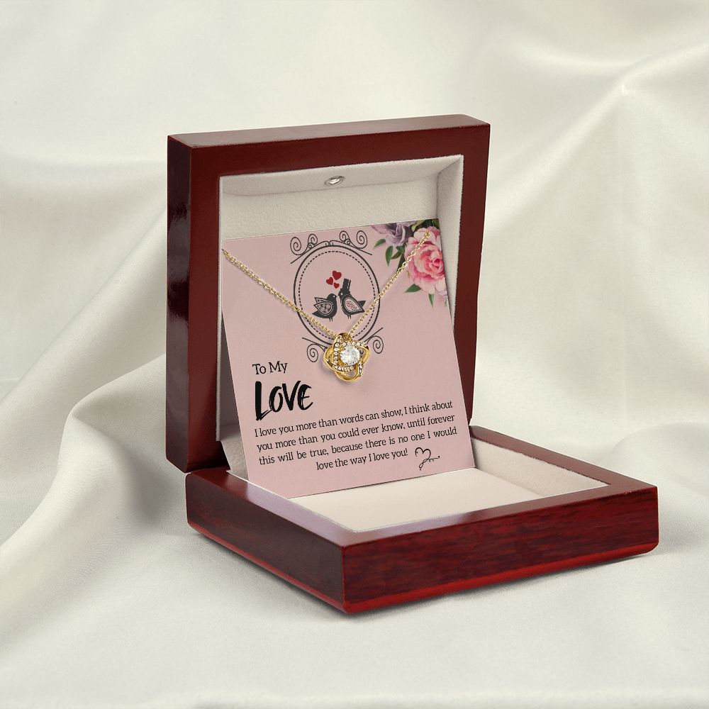 To My Love I Love You More Infinity Knot Necklace Message Card-Express Your Love Gifts