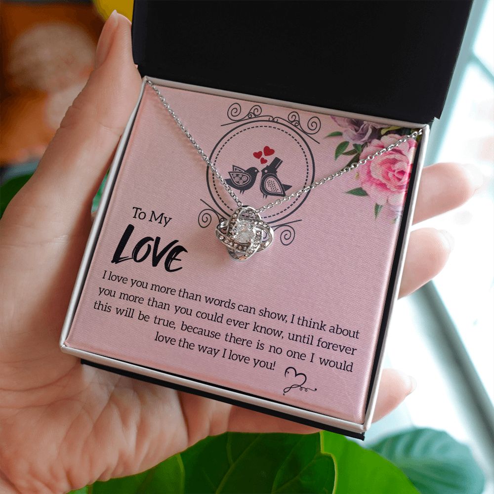 To My Love I Love You More Infinity Knot Necklace Message Card-Express Your Love Gifts