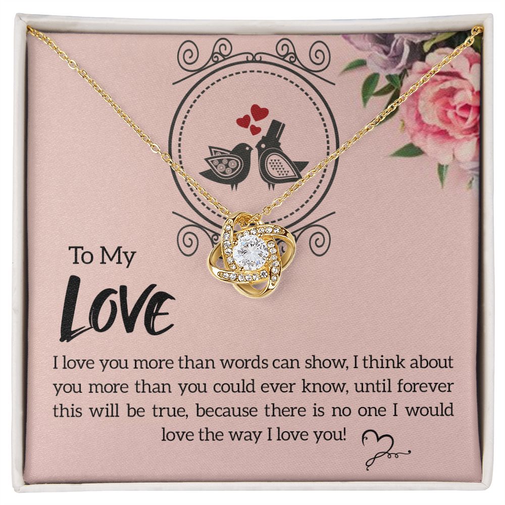 To My Love I Love You More Infinity Knot Necklace Message Card-Express Your Love Gifts