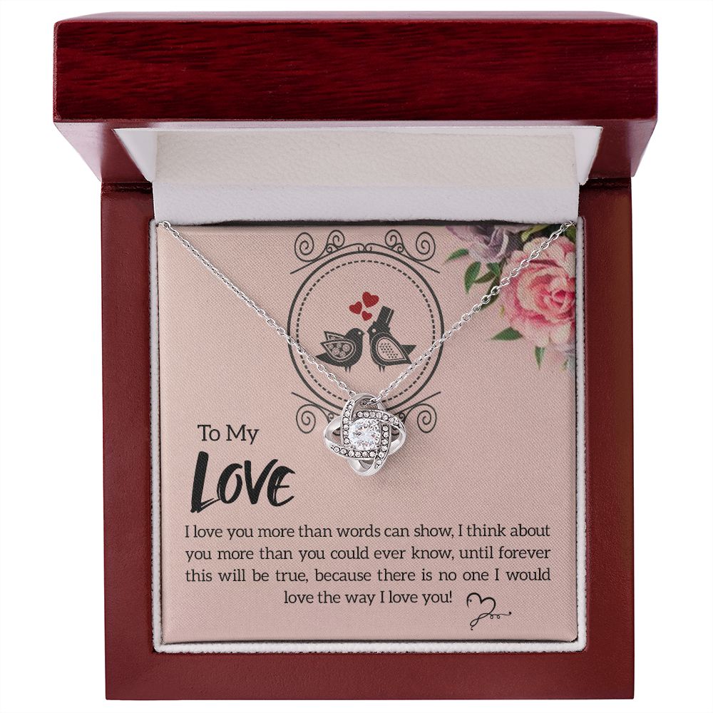 To My Love I Love You More Infinity Knot Necklace Message Card-Express Your Love Gifts