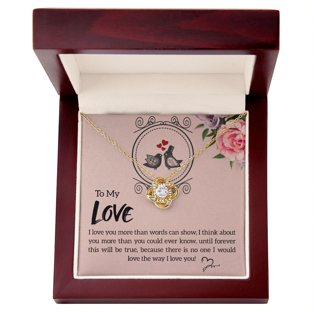 To My Love I Love You More Infinity Knot Necklace Message Card-Express Your Love Gifts