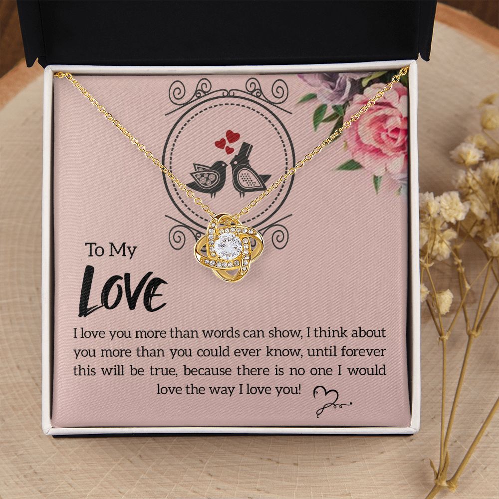 To My Love I Love You More Infinity Knot Necklace Message Card-Express Your Love Gifts