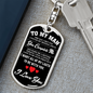 To My Man Keychain Stainless Steel or 18k Gold Dog Tag Keyring-Express Your Love Gifts