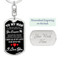 To My Man Keychain Stainless Steel or 18k Gold Dog Tag Keyring-Express Your Love Gifts