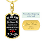 To My Man Keychain Stainless Steel or 18k Gold Dog Tag Keyring-Express Your Love Gifts