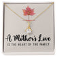 To My Mom A Mothers Love is The Heart of The Family Alluring Ribbon Necklace Message Card-Express Your Love Gifts