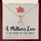 To My Mom A Mothers Love is The Heart of The Family Alluring Ribbon Necklace Message Card-Express Your Love Gifts