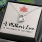 To My Mom A Mothers Love is The Heart of The Family Forever Necklace w Message Card-Express Your Love Gifts