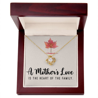 To My Mom A Mothers Love is The Heart of The Family Infinity Knot Necklace Message Card-Express Your Love Gifts