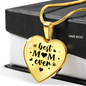 To My Mom Best Mom Ever Necklace Stainless Steel or 18k Gold Heart 18-22"-Express Your Love Gifts