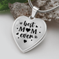 To My Mom Best Mom Ever Necklace Stainless Steel or 18k Gold Heart 18-22"-Express Your Love Gifts