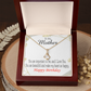 To My Mom Birthday Card Beautiful Lady Mom Alluring Ribbon Necklace Message Card-Express Your Love Gifts
