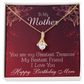 To My Mom Birthday Card Greatest Treasure Alluring Ribbon Necklace Message Card-Express Your Love Gifts
