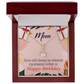 To My Mom Birthday Card Home is Mom Alluring Ribbon Necklace Message Card-Express Your Love Gifts