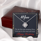 To My Mom Birthday Message To the Moon and Back Infinity Knot Necklace Message Card-Express Your Love Gifts
