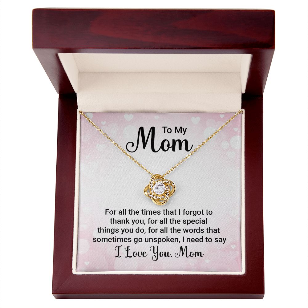 To My Mom For All The Times Infinity Knot Necklace Message Card-Express Your Love Gifts