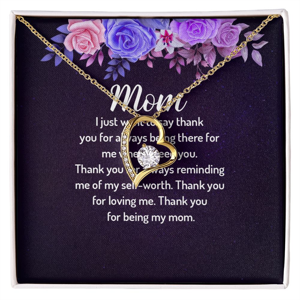 To My Mom I Just Want to Say Thank You Forever Necklace w Message Card-Express Your Love Gifts