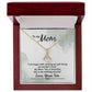 To My Mom Life Began With Walking Up Alluring Ribbon Necklace Message Card-Express Your Love Gifts