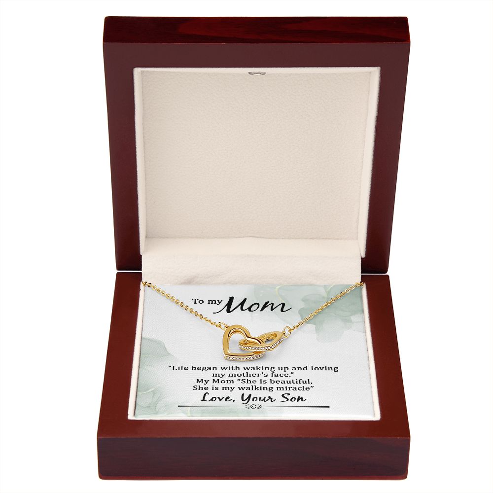 To My Mom Life Began With Walking Up Inseparable Necklace-Express Your Love Gifts
