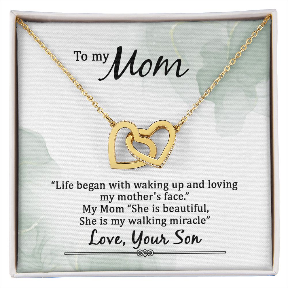 To My Mom Life Began With Walking Up Inseparable Necklace-Express Your Love Gifts