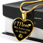 To My Mom Love You So Much Necklace Stainless Steel or 18k Gold Heart 18-22"-Express Your Love Gifts