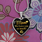 To My Mom Love You So Much Necklace Stainless Steel or 18k Gold Heart 18-22"-Express Your Love Gifts