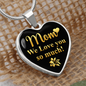 To My Mom Love You So Much Necklace Stainless Steel or 18k Gold Heart 18-22"-Express Your Love Gifts