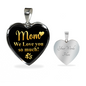 To My Mom Love You So Much Necklace Stainless Steel or 18k Gold Heart 18-22"-Express Your Love Gifts